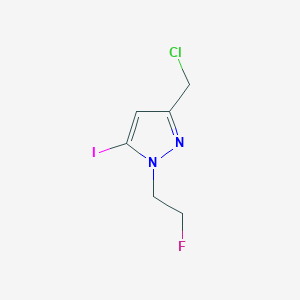 molecular formula C6H7ClFIN2 B2412487 3-(Chloromethyl)-1-(2-fluoroethyl)-5-iodopyrazole CAS No. 2226182-19-8