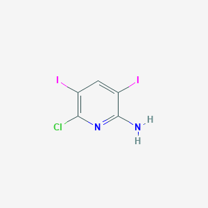 molecular formula C5H3ClI2N2 B2412498 6-Chloro-3,5-diiodopyridin-2-amine CAS No. 1820717-29-0