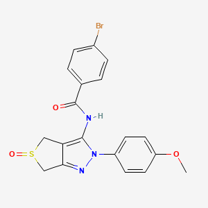 molecular formula C19H16BrN3O3S B2412506 4-bromo-N-[2-(4-methoxyphenyl)-5-oxo-4,6-dihydrothieno[3,4-c]pyrazol-3-yl]benzamide CAS No. 958962-27-1