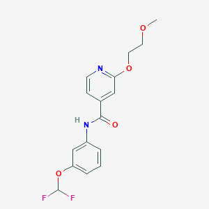 molecular formula C16H16F2N2O4 B2412510 N-(3-(difluoromethoxy)phenyl)-2-(2-methoxyethoxy)isonicotinamide CAS No. 2034317-08-1