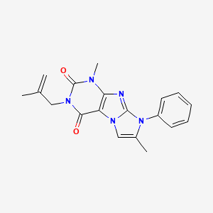 molecular formula C19H19N5O2 B2412512 1,7-dimethyl-3-(2-methylallyl)-8-phenyl-1H-imidazo[2,1-f]purine-2,4(3H,8H)-dione CAS No. 896838-95-2