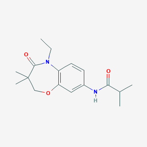 molecular formula C17H24N2O3 B2412518 N-(5-ethyl-3,3-dimethyl-4-oxo-2,3,4,5-tetrahydrobenzo[b][1,4]oxazepin-8-yl)isobutyramide CAS No. 921563-25-9