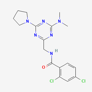 2,4-dichloro-N-((4-(dimethylamino)-6-(pyrrolidin-1-yl)-1,3,5-triazin-2-yl)methyl)benzamide