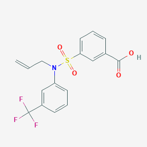 molecular formula C17H14F3NO4S B2412522 3-[(丙-2-烯-1-基)[3-(三氟甲基)苯基]磺酰胺基]苯甲酸 CAS No. 519152-10-4