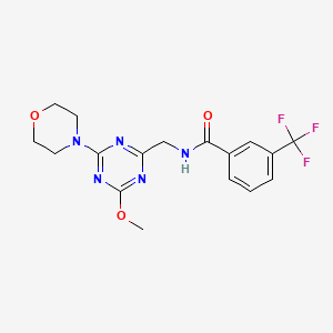 molecular formula C17H18F3N5O3 B2412527 N-((4-methoxy-6-morpholino-1,3,5-triazin-2-yl)methyl)-3-(trifluoromethyl)benzamide CAS No. 2034270-26-1