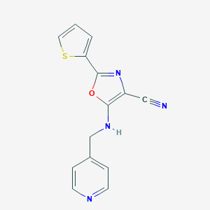 molecular formula C14H10N4OS B241253 5-[(4-Pyridinylmethyl)amino]-2-(2-thienyl)-1,3-oxazole-4-carbonitrile 