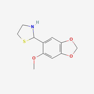 molecular formula C11H13NO3S B2412531 2-(6-Methoxybenzo[d][1,3]dioxol-5-yl)thiazolidine CAS No. 2034153-37-0