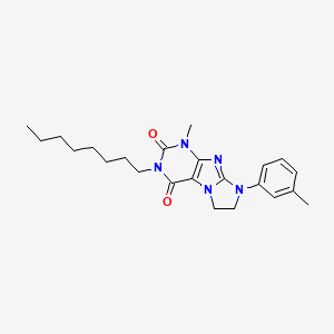 molecular formula C23H31N5O2 B2412540 4-甲基-6-(3-甲基苯基)-2-辛基-7,8-二氢嘌呤[7,8-a]咪唑-1,3-二酮 CAS No. 872840-10-3