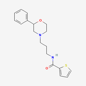 molecular formula C18H22N2O2S B2412541 N-(3-(2-phenylmorpholino)propyl)thiophene-2-carboxamide CAS No. 953970-53-1