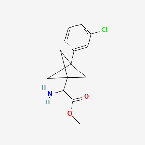 molecular formula C14H16ClNO2 B2412554 Methyl 2-amino-2-[3-(3-chlorophenyl)-1-bicyclo[1.1.1]pentanyl]acetate CAS No. 2287265-90-9