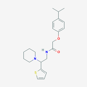 molecular formula C22H30N2O2S B241256 2-(4-isopropylphenoxy)-N-[2-(1-piperidinyl)-2-(2-thienyl)ethyl]acetamide 