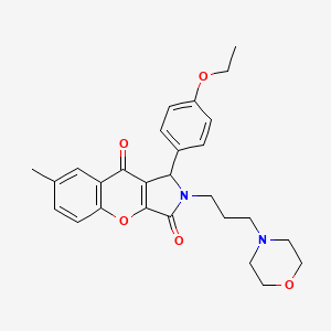 molecular formula C27H30N2O5 B2412573 1-(4-Ethoxyphenyl)-7-methyl-2-(3-morpholinopropyl)-1,2-dihydrochromeno[2,3-c]pyrrole-3,9-dione CAS No. 879921-61-6