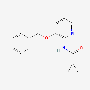 molecular formula C16H16N2O2 B2412582 环丙烷甲酰胺-N-(3-苯甲氧基吡啶-2-基) CAS No. 1022734-73-1
