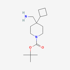 Tert-butyl 4-(aminomethyl)-4-cyclobutylpiperidine-1-carboxylate