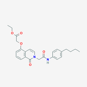molecular formula C25H28N2O5 B2412590 2-[2-[2-(4-丁基苯胺基)-2-氧代乙基]-1-氧代异喹啉-5-基]氧基乙酸乙酯 CAS No. 868223-92-1