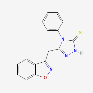 molecular formula C16H12N4OS B2412592 5-(1,2-苯并异噁唑-3-基甲基)-4-苯基-4H-1,2,4-三唑-3-硫醇 CAS No. 860785-59-7
