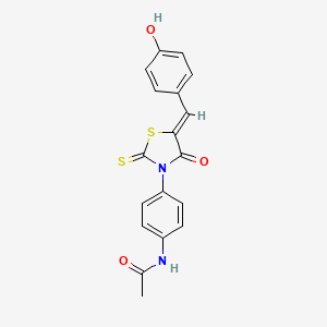 (Z)-N-(4-(5-(4-hydroxybenzylidene)-4-oxo-2-thioxothiazolidin-3-yl)phenyl)acetamide