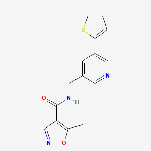 molecular formula C15H13N3O2S B2412595 5-甲基-N-((5-(噻吩-2-基)吡啶-3-基)甲基)异恶唑-4-甲酰胺 CAS No. 2034597-08-3