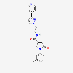 1-(3,4-dimethylphenyl)-5-oxo-N-(2-(3-(pyridin-4-yl)-1H-pyrazol-1-yl)ethyl)pyrrolidine-3-carboxamide