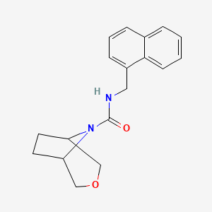 molecular formula C18H20N2O2 B2412598 N-(萘-1-基甲基)-3-氧杂-8-氮杂双环[3.2.1]辛烷-8-甲酰胺 CAS No. 1396625-34-5