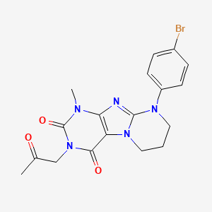 9-(4-bromophenyl)-1-methyl-3-(2-oxopropyl)-6,7,8,9-tetrahydropyrimido[2,1-f]purine-2,4(1H,3H)-dione
