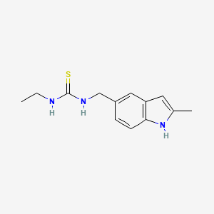 molecular formula C13H17N3S B2412608 1-乙基-3-((2-甲基-1H-吲哚-5-基)甲基)硫脲 CAS No. 852139-40-3