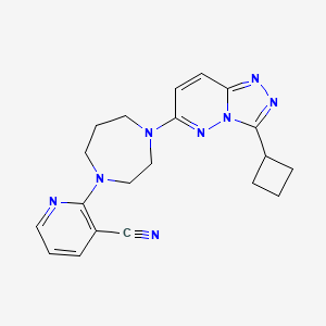 molecular formula C20H22N8 B2412610 2-[4-(3-Cyclobutyl-[1,2,4]triazolo[4,3-b]pyridazin-6-yl)-1,4-diazepan-1-yl]pyridine-3-carbonitrile CAS No. 2379973-00-7