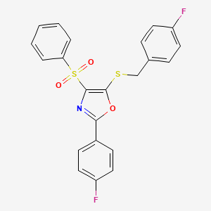 5-((4-Fluorobenzyl)thio)-2-(4-fluorophenyl)-4-(phenylsulfonyl)oxazole