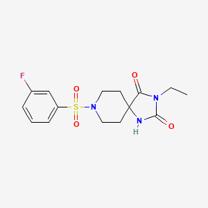 3-Ethyl-8-((3-fluorophenyl)sulfonyl)-1,3,8-triazaspiro[4.5]decane-2,4-dione