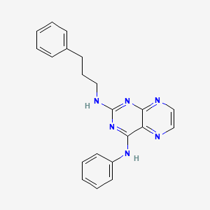 molecular formula C21H20N6 B2412620 N4-苯基-N2-(3-苯基丙基)蝶啶-2,4-二胺 CAS No. 946350-34-1