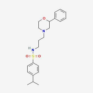 molecular formula C22H30N2O3S B2412621 4-异丙基-N-(3-(2-苯基吗啉)丙基)苯磺酰胺 CAS No. 954049-66-2