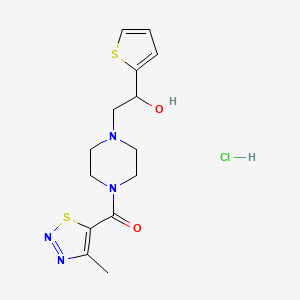 (4-(2-Hydroxy-2-(thiophen-2-yl)ethyl)piperazin-1-yl)(4-methyl-1,2,3-thiadiazol-5-yl)methanone hydrochloride