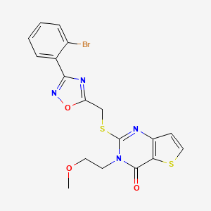 2-(((3-(2-bromophenyl)-1,2,4-oxadiazol-5-yl)methyl)thio)-3-(2-methoxyethyl)thieno[3,2-d]pyrimidin-4(3H)-one