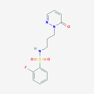 2-fluoro-N-(3-(6-oxopyridazin-1(6H)-yl)propyl)benzenesulfonamide