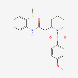 2-(1-((4-methoxyphenyl)sulfonyl)piperidin-2-yl)-N-(2-(methylthio)phenyl)acetamide