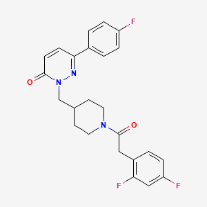molecular formula C24H22F3N3O2 B2412649 2-((1-(2-(2,4-difluorophenyl)acetyl)piperidin-4-yl)methyl)-6-(4-fluorophenyl)pyridazin-3(2H)-one CAS No. 2310144-36-4