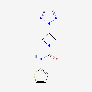 molecular formula C10H11N5OS B2412657 N-(thiophen-2-yl)-3-(2H-1,2,3-triazol-2-yl)azetidine-1-carboxamide CAS No. 2309750-42-1