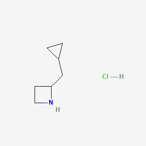 molecular formula C7H14ClN B2412660 2-(Cyclopropylmethyl)azetidine;hydrochloride CAS No. 2377034-14-3