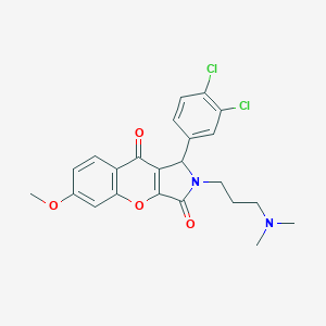 molecular formula C23H22Cl2N2O4 B241267 1-(3,4-Dichlorophenyl)-2-[3-(dimethylamino)propyl]-6-methoxy-1,2-dihydrochromeno[2,3-c]pyrrole-3,9-dione 