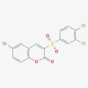 molecular formula C15H7BrCl2O4S B2412672 6-溴-3-((3,4-二氯苯基)磺酰基)-2H-色烯-2-酮 CAS No. 1019178-76-7