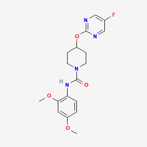 molecular formula C18H21FN4O4 B2412681 N-(2,4-Dimethoxyphenyl)-4-(5-fluoropyrimidin-2-yl)oxypiperidine-1-carboxamide CAS No. 2380085-35-6