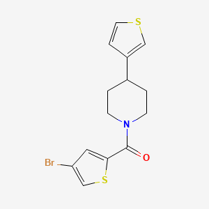 molecular formula C14H14BrNOS2 B2412698 (4-Bromothiophen-2-yl)(4-(thiophen-3-yl)piperidin-1-yl)methanone CAS No. 1797244-14-4