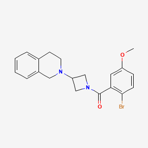 molecular formula C20H21BrN2O2 B2412699 (2-bromo-5-methoxyphenyl)(3-(3,4-dihydroisoquinolin-2(1H)-yl)azetidin-1-yl)methanone CAS No. 2034357-33-8