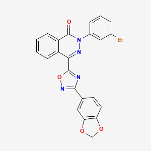 molecular formula C23H13BrN4O4 B2412705 4-[3-(1,3-benzodioxol-5-yl)-1,2,4-oxadiazol-5-yl]-2-(3-bromophenyl)phthalazin-1(2H)-one CAS No. 1291852-24-8
