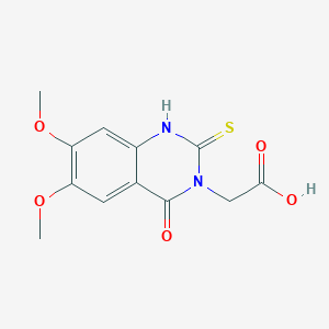molecular formula C12H12N2O5S B2412710 2-(6,7-Dimethoxy-4-oxo-2-sulfanylidene-1H-quinazolin-3-yl)acetic acid CAS No. 2319874-90-1