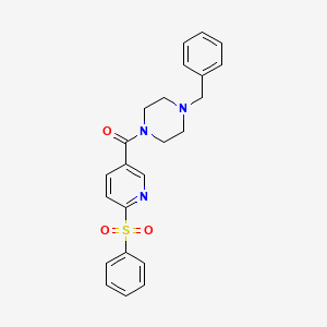 molecular formula C23H23N3O3S B2412713 (4-Benzylpiperazin-1-yl)(6-(phenylsulfonyl)pyridin-3-yl)methanone CAS No. 1189870-73-2