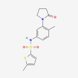 molecular formula C16H18N2O3S2 B2412714 5-methyl-N-(4-methyl-3-(2-oxopyrrolidin-1-yl)phenyl)thiophene-2-sulfonamide CAS No. 952963-32-5