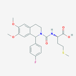 molecular formula C23H27FN2O5S B2412715 N-{[1-(4-fluorophenyl)-6,7-dimethoxy-3,4-dihydroisoquinolin-2(1H)-yl]carbonyl}-L-methionine CAS No. 957020-45-0