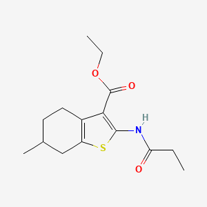 molecular formula C15H21NO3S B2412719 Ethyl 6-methyl-2-propionamido-4,5,6,7-tetrahydrobenzo[b]thiophene-3-carboxylate CAS No. 302573-76-8