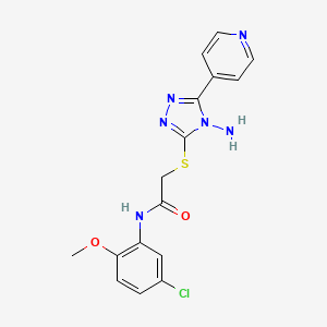 molecular formula C16H15ClN6O2S B2412720 2-{[4-amino-5-(pyridin-4-yl)-4H-1,2,4-triazol-3-yl]sulfanyl}-N-(5-chloro-2-methoxyphenyl)acetamide CAS No. 898617-45-3